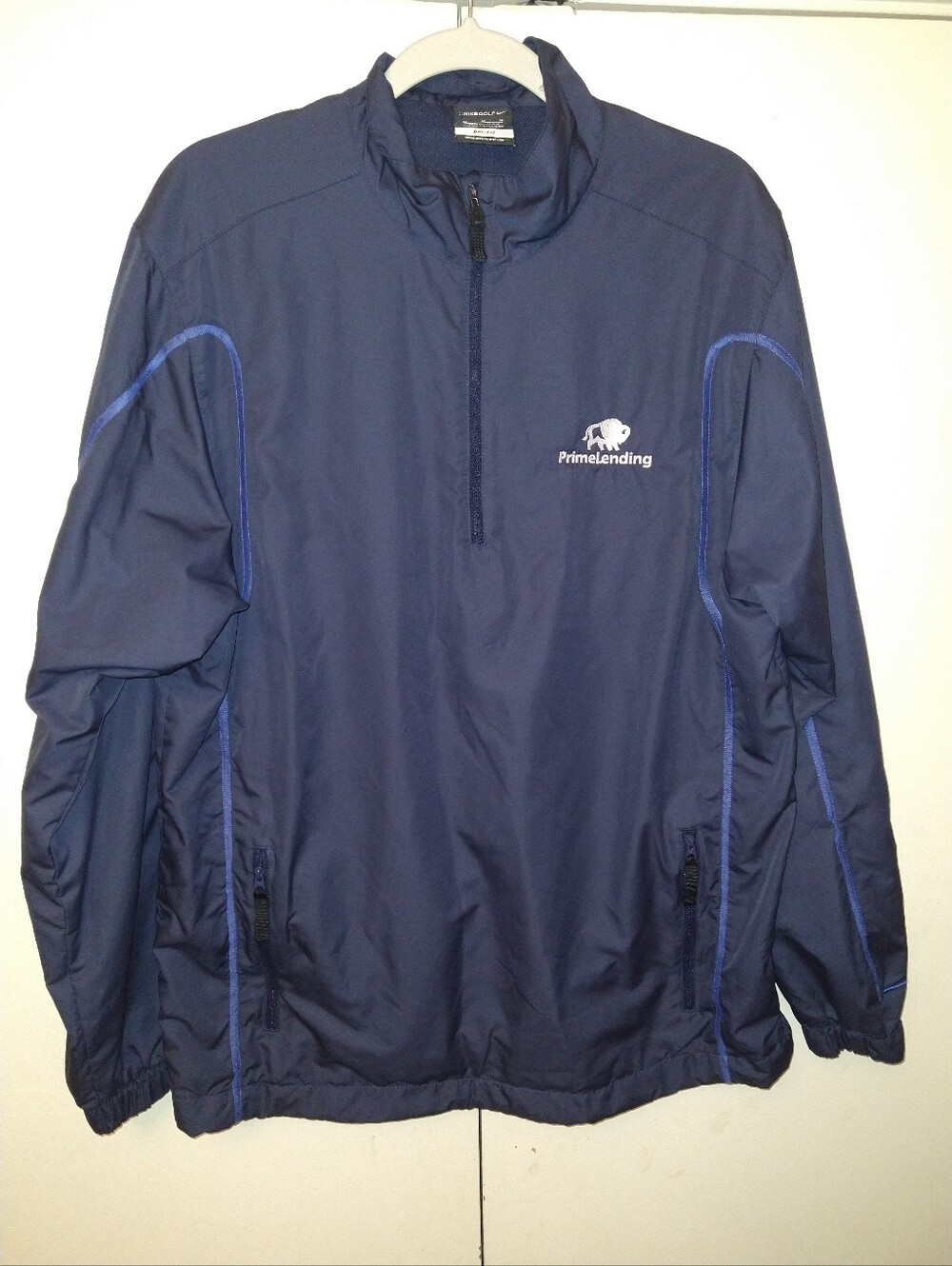 Nike Golf Dri-Fit Windbreaker 1/4 Zip Pullover Men's sz Medium PrimeLending Logo